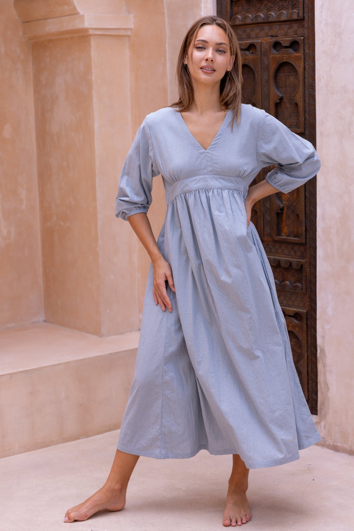 Isabel Dress - Vintage Blue