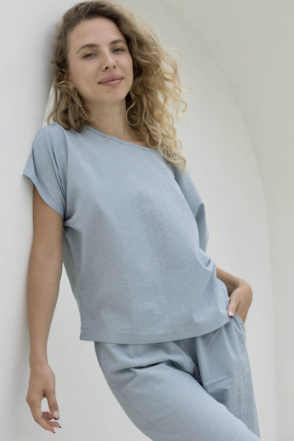 Carly Tee - Vintage Blue