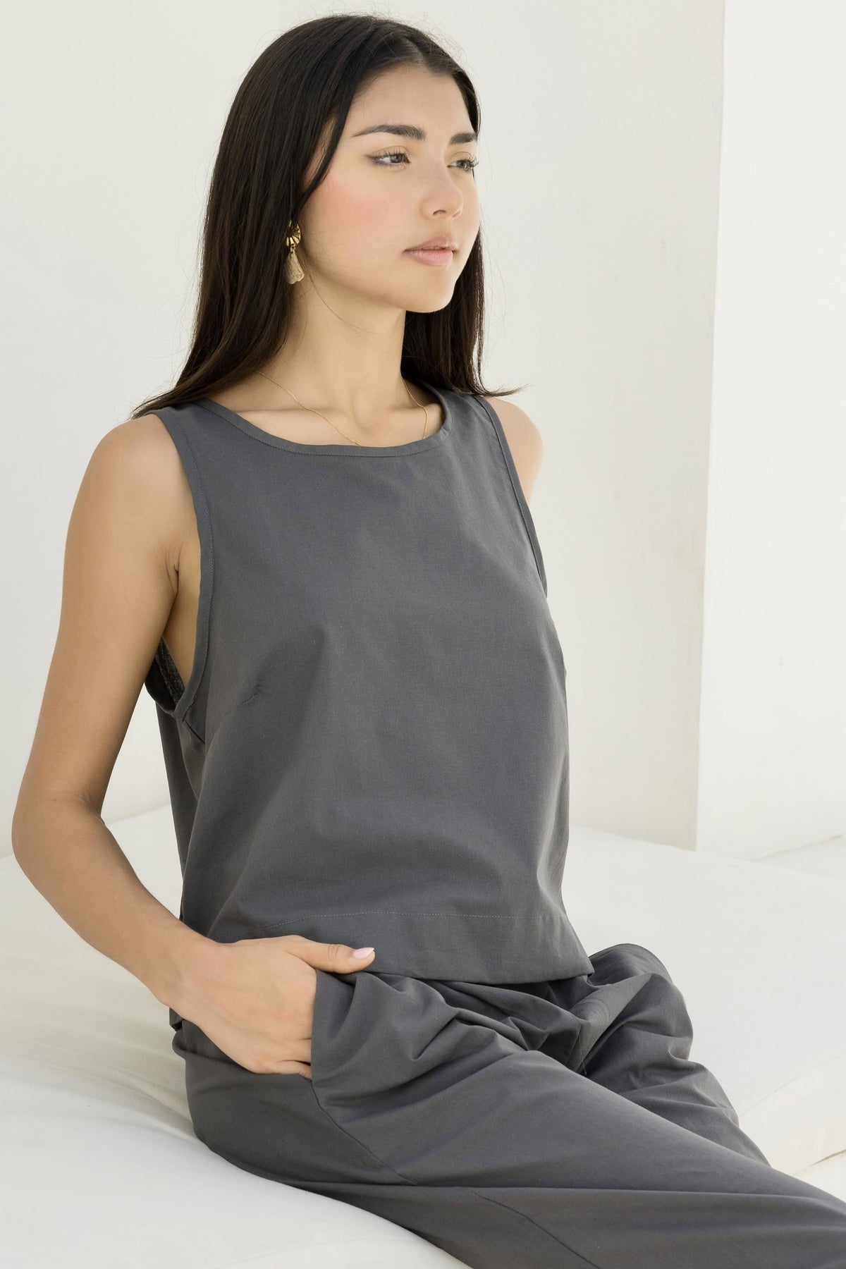 Josie Crop - Charcoal