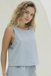 Josie Crop - Vintage Blue