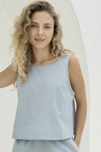 Josie Crop - Vintage Blue