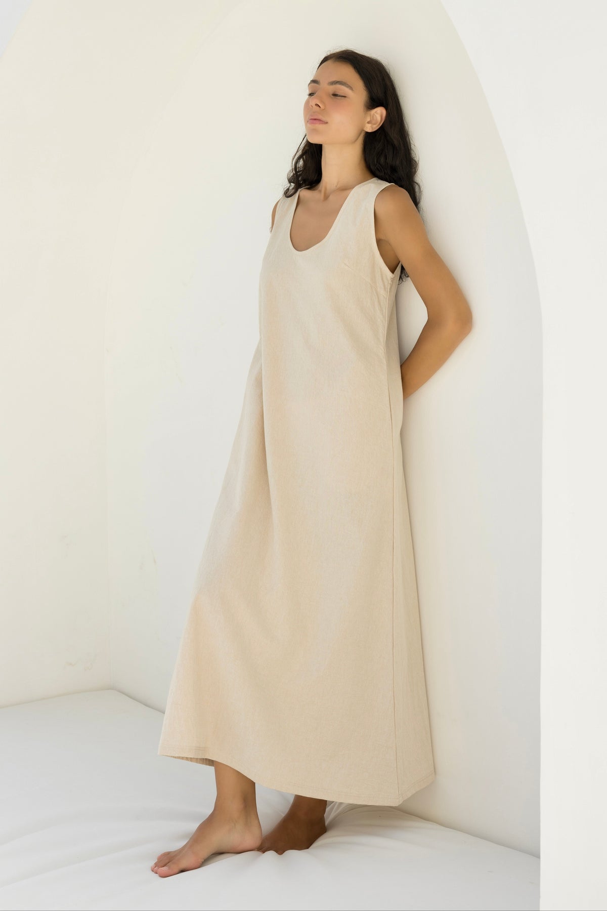 Madi Midi Dress - Natural